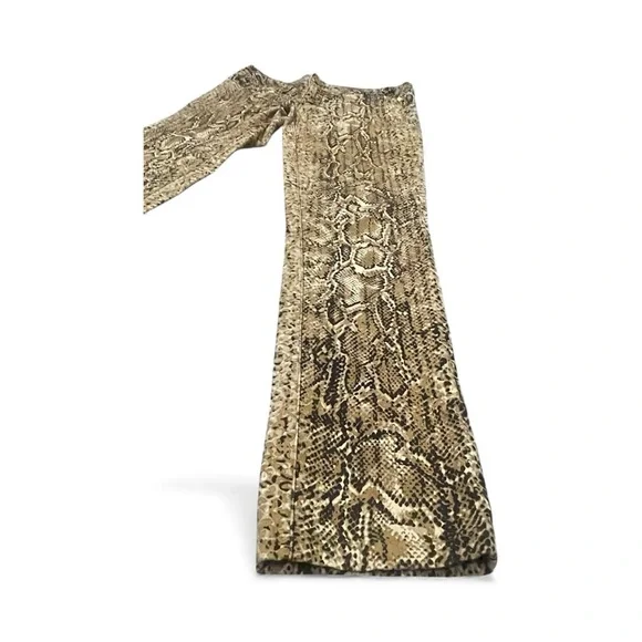 Tory Burch Brown Snakeskin Super Skinny Pants - Picture 4 of 8